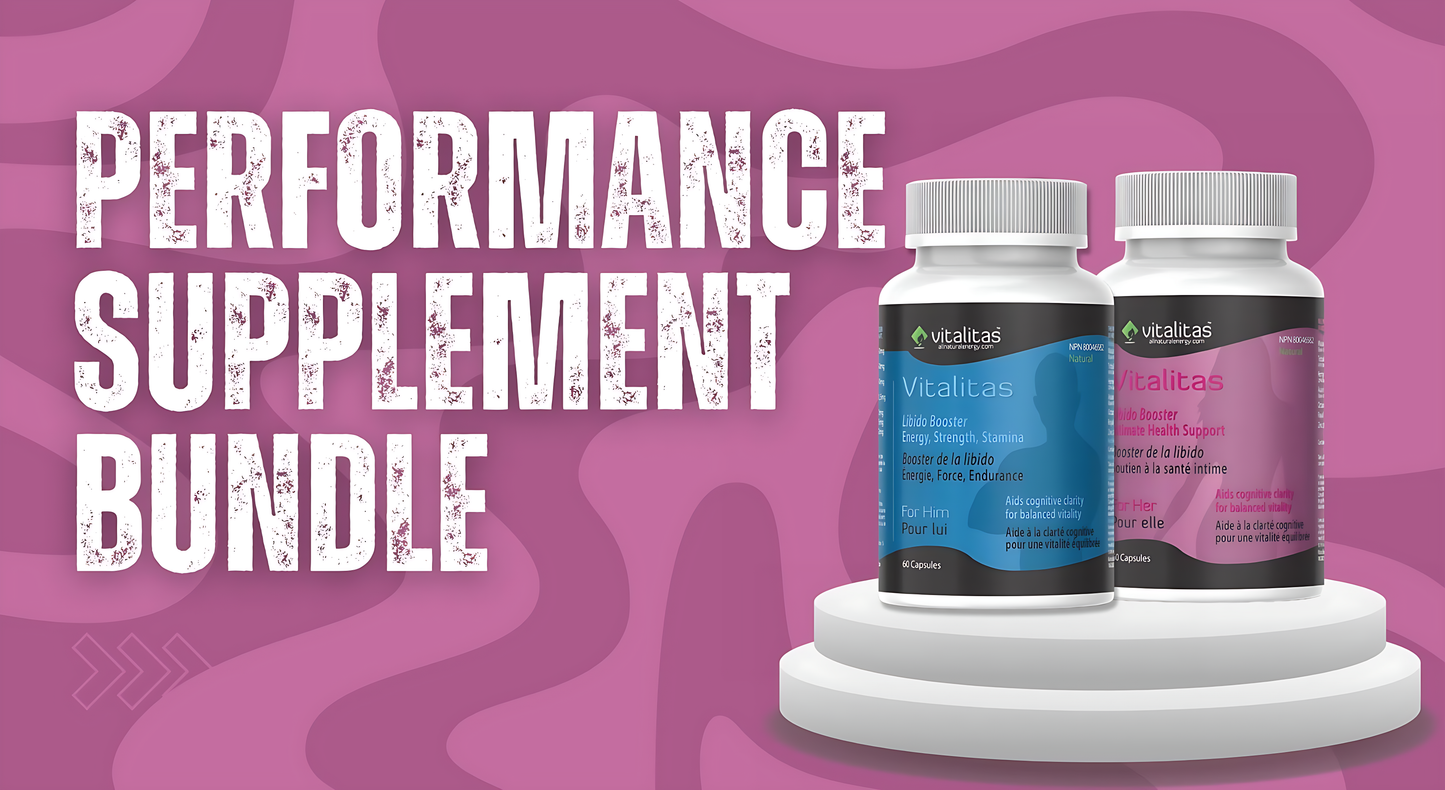 Vitalitas Performance Bundles for men and women supporting energy stamina libido and vitality with natural supplements