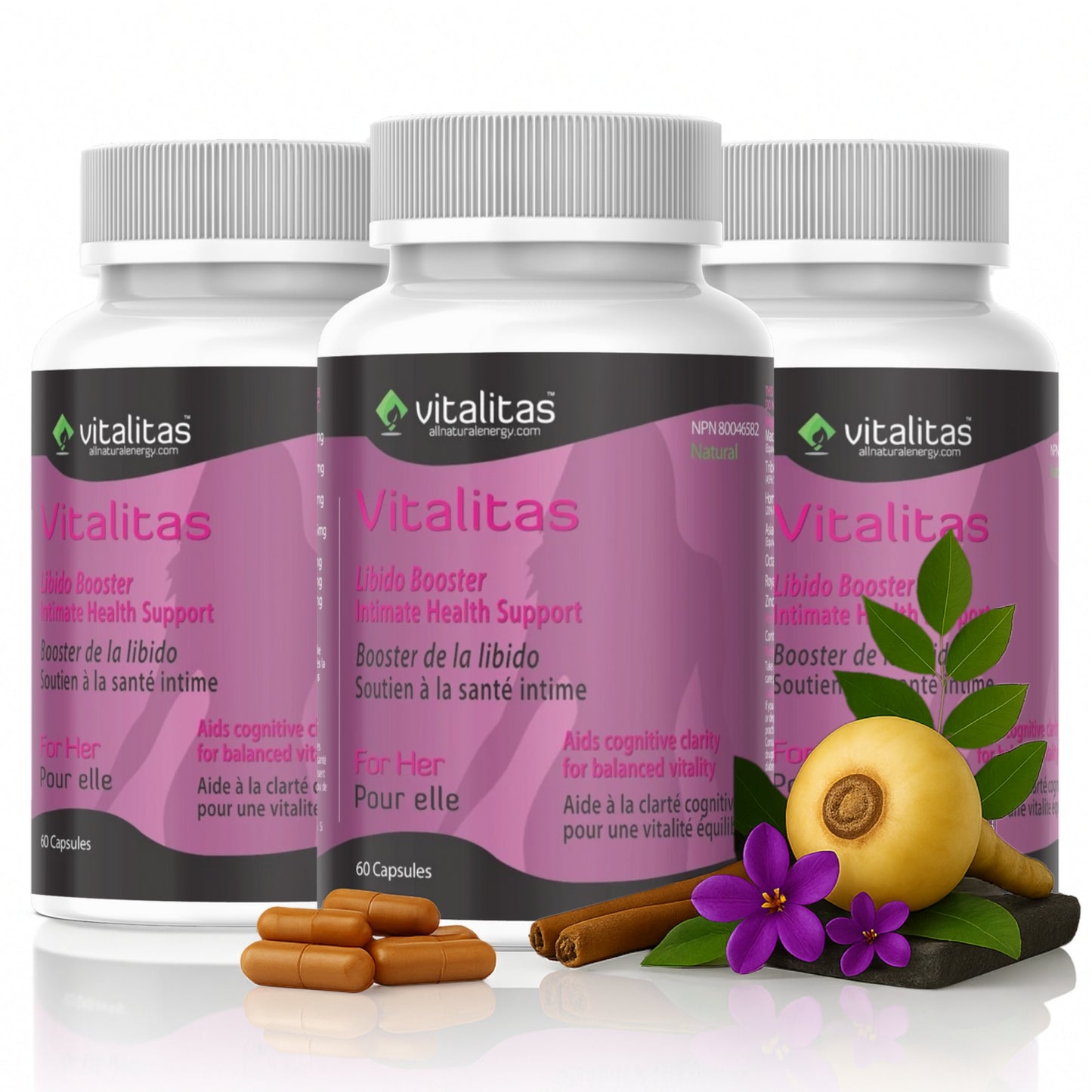 Vitalitas Libido Booster For Her – natural women’s supplement for vitality, energy, and intimate health, 60 capsules